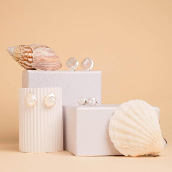 Freshwater Pearl Earrings Sterling Silver 7-16mm Stud Jewelry Gift - Picture 3 of 7